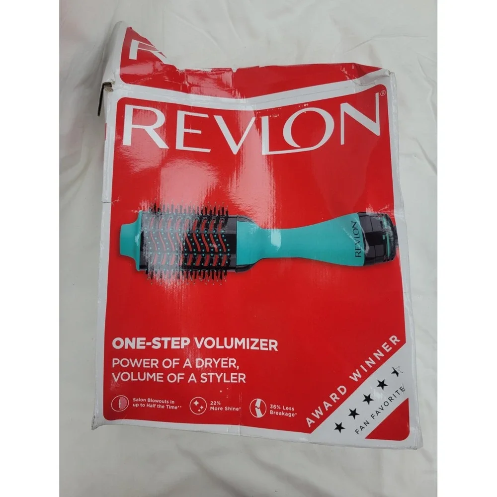 Revlon One-Step Hair Dryer And Volumizer Hot Air Brush, Teal/Mint